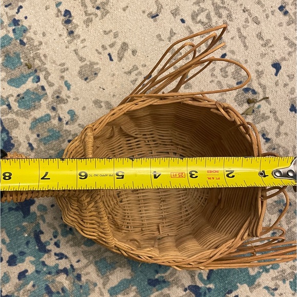 2 Vintage Wicker Duck Bird Shaped Basket Planters Beak Boho Rattan - Picture 7 of 12